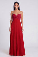 Load image into Gallery viewer, Pink and Orange Empire Waist Color Block Patchwork Long Formal Dress