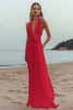 Load image into Gallery viewer, White Chiffon A Line V-Neck Engagement Dress