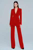 Load image into Gallery viewer, 2 Piece Dark Green Peak Lapel Prom Suits with Sash