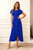 Load image into Gallery viewer, Glitter Black Round Neck Midi Holiday Party Dress with Sleeves