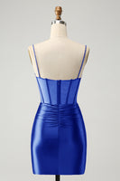 Load image into Gallery viewer, Glitter Fuchsia Corset Beaded Tight Party Dress