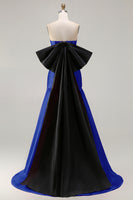 Load image into Gallery viewer, Fuchsia Strapless Long Mermaid Prom Dress with Bow
