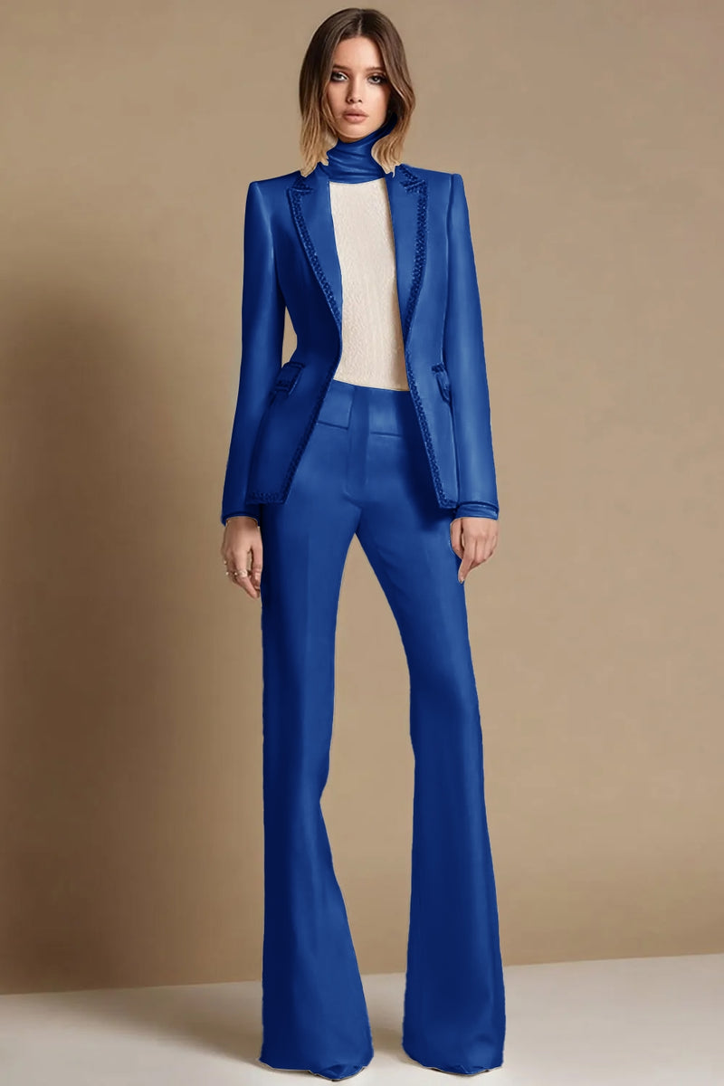 Load image into Gallery viewer, 2 Piece Sparkly White Peak Lapel Long Sleeves Prom Suits with Beading