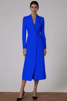 Load image into Gallery viewer, Ivory Peak Lapel Double Breasted Midi Blazer Dress