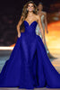 Load image into Gallery viewer, Sparkly Dark Red Sequin Strapless Long Pageant Dress with Cape