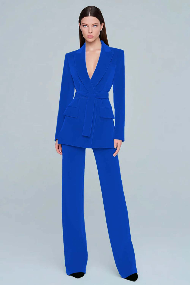 Load image into Gallery viewer, 2 Piece Dark Green Peak Lapel Prom Suits with Sash