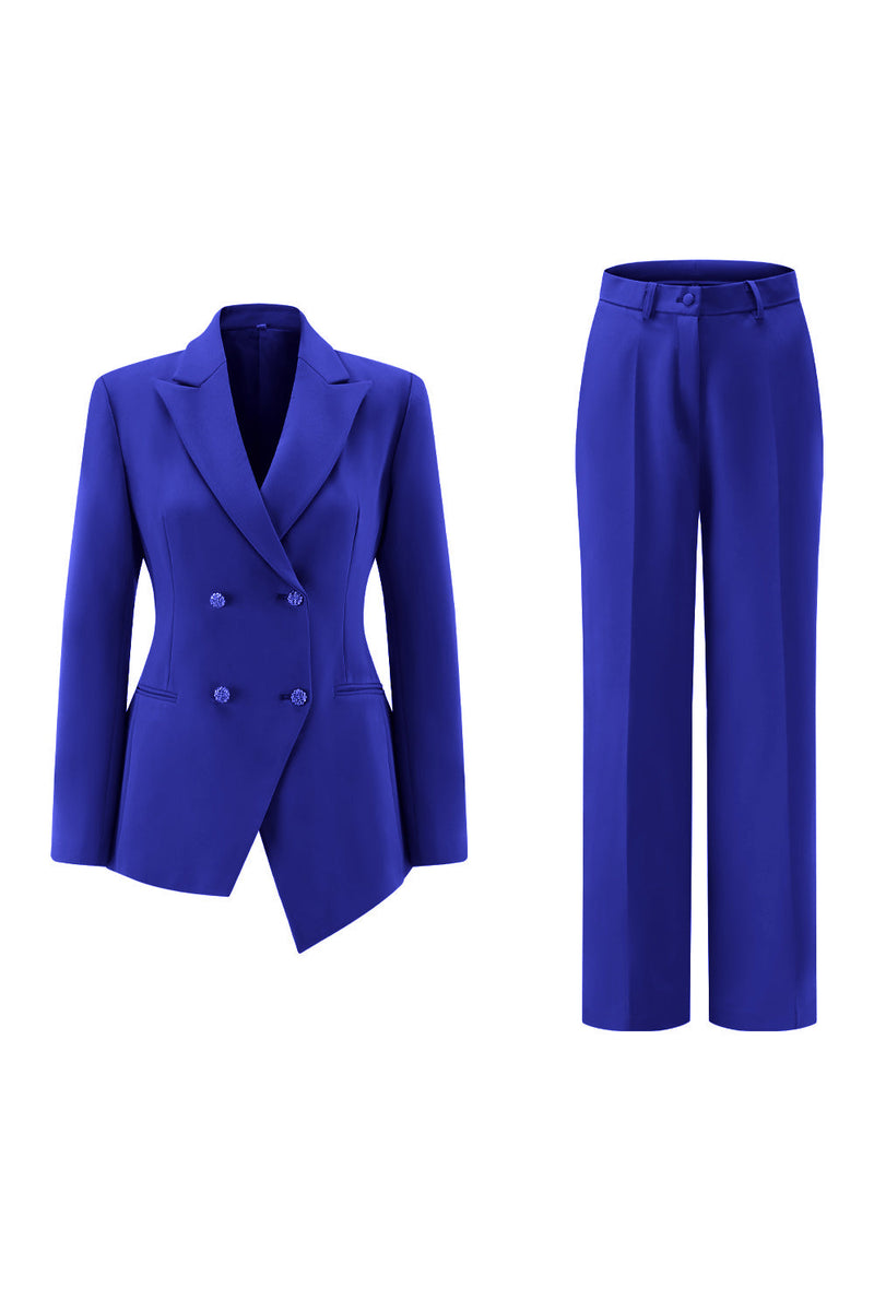 Load image into Gallery viewer, 2 Piece Fuchsia Double Breasted Women Prom Suits