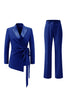 Load image into Gallery viewer, 2 Piece Lilac Peak Lapel Women Prom Suits with Sash