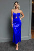 Load image into Gallery viewer, Dark Green Sheath Satin Sweetheart Long Formal Dress