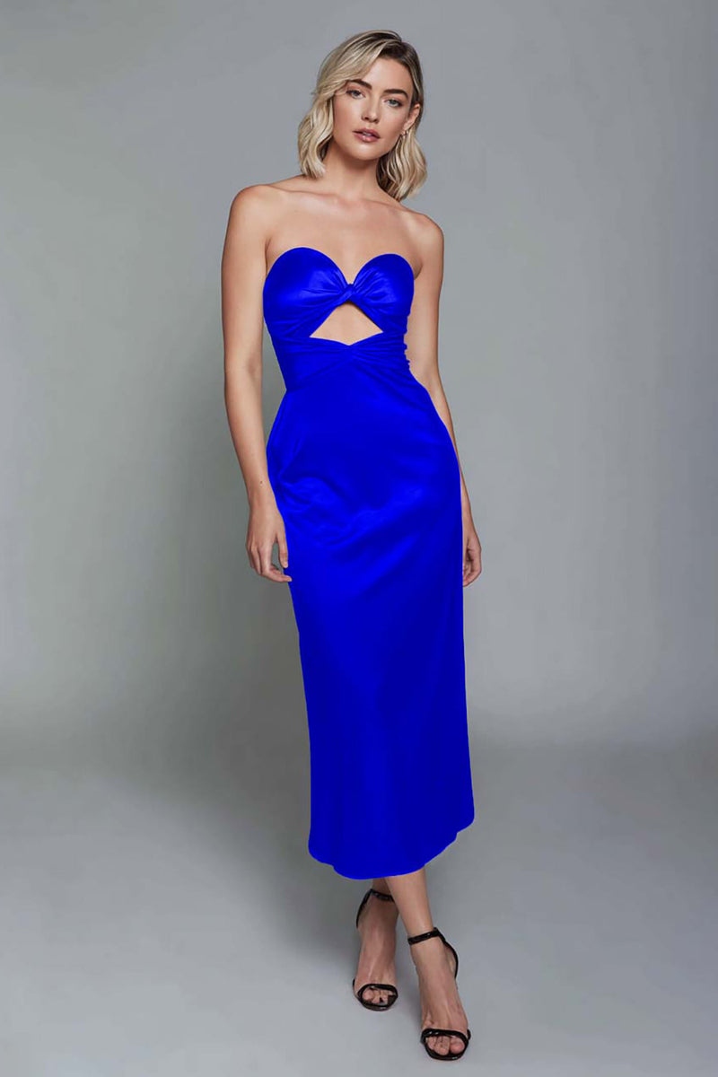 Load image into Gallery viewer, Dark Green Satin Sweetheart Sheath Ankle Length Formal Dress