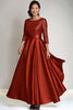 Load image into Gallery viewer, Sparkly Burgundy Scoop Satin Mother of the Bride Dress