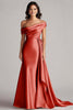 Load image into Gallery viewer, Elegant Off the Shoulder Eucalyptus Long Formal Dress with Side Cape