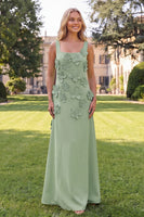 Load image into Gallery viewer, Navy Floral A Line Square Neck Maxi Formal Dress