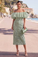 Load image into Gallery viewer, Butter Yellow Floral Ruffled Beaded Sheath Maxi Wedding Guest Dress