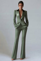 Load image into Gallery viewer, 2 Piece Dark Green Peak Lapel Single Breasted Slim Fit Prom Suits