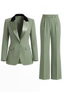 Load image into Gallery viewer, 2 Piece Dark Green Peak Lapel Single Breasted Slim Fit Prom Suits