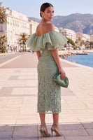 Load image into Gallery viewer, Butter Yellow Floral Ruffled Beaded Sheath Maxi Wedding Guest Dress