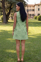 Load image into Gallery viewer, Floral Sage Green Short High Neck A Line Birthday Party Dress