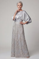 Load image into Gallery viewer, Boat Neck A Line Sparkly Beaded Champagne Long Mother of the Bride Dress