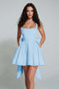 Load image into Gallery viewer, Ivory Satin Square Neck A Line Short Prom Dress with Bow