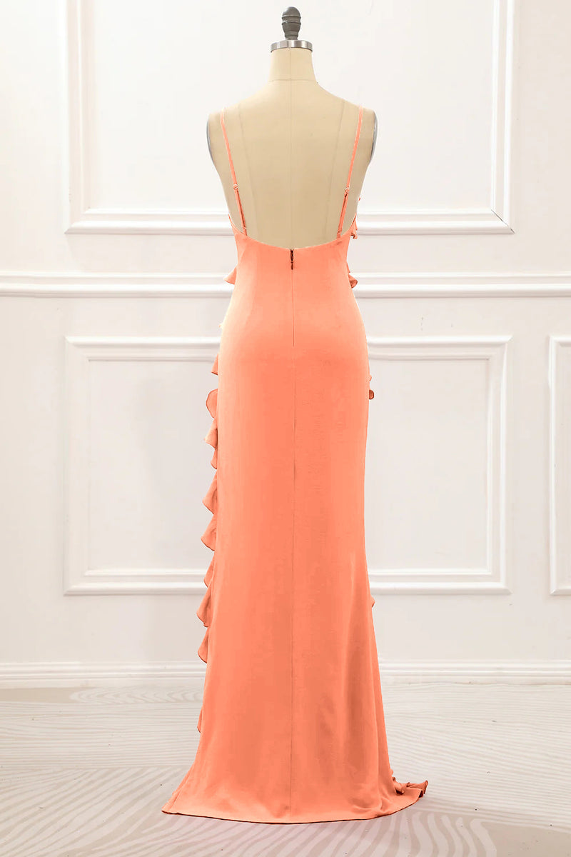 Load image into Gallery viewer, Sunset Backless Spaghetti Straps Prom Dress With Slit