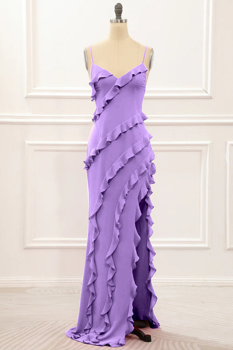 Load image into Gallery viewer, Sunset Backless Spaghetti Straps Prom Dress With Slit