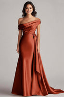 Load image into Gallery viewer, Elegant Off the Shoulder Eucalyptus Long Formal Dress with Side Cape