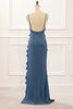 Load image into Gallery viewer, White Backless Spaghetti Straps Prom Dress With Slit