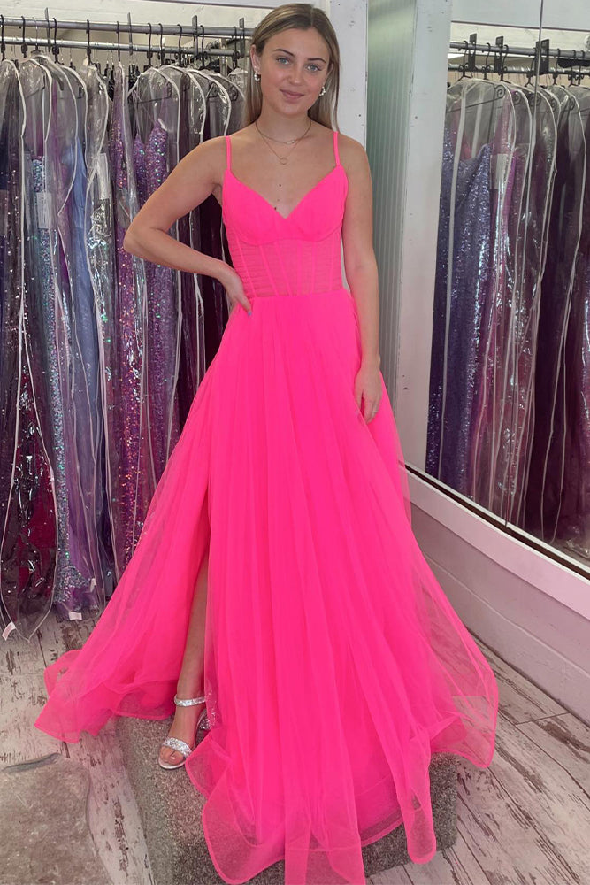 Load image into Gallery viewer, A Line Spaghetti Straps Navy Long Prom Dress