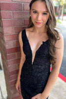 Load image into Gallery viewer, Sparkly Lilac Flowers Appliques Tight V Neck Short Prom Dress