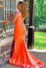 Load image into Gallery viewer, Mermaid Deep V-Neck Backless Orange Prom Dress