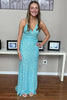 Load image into Gallery viewer, Sparkly Halter Sequins Light Blue Long Prom Dress