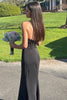 Load image into Gallery viewer, Black Sweetheart Long Corset Prom Dress With Slit