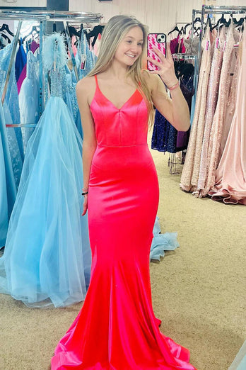 Glitter Pink Mermaid Long Prom Dress