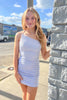 Load image into Gallery viewer, Sparkly Lilac Beaded Tight One Shoulder Short Party Dress