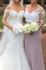 Load image into Gallery viewer, V-Neck Lilac Bridesmaid Dress with Appliques