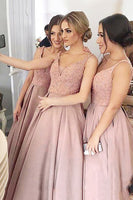 Load image into Gallery viewer, Sparkly Blush Long Bridesmaid Dress
