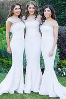 Load image into Gallery viewer, Mermaid One Shoulder White Bridesmaid Dress