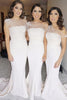 Load image into Gallery viewer, Mermaid One Shoulder White Bridesmaid Dress