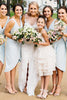 Load image into Gallery viewer, Simple V-Neck Light Blue Bridesmaid Dress