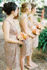 Load image into Gallery viewer, Sparkly Sleeveless Champagne Bridesmaid Dress