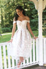 Load image into Gallery viewer, Off The Shoulder White Lace Bridesmaid Dress