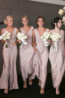 Load image into Gallery viewer, V-Neck Lilac Long Bridesmaid Dress