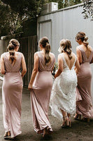 Load image into Gallery viewer, V-Neck Lilac Long Bridesmaid Dress