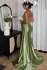 Load image into Gallery viewer, Glitter Mermaid Silver Long Corset Prom Dress with Slit