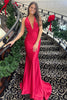 Load image into Gallery viewer, Women Simple Dark Red Halter Long Prom Dress Backless Sleeveless Ruched Evening Dress