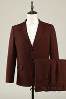 Load image into Gallery viewer, Brown 2 Piece Notched Lapel Men&#39;s Suits