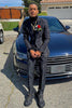 Load image into Gallery viewer, Peak Lapel Dark Blue Jacquard Men&#39;s Prom Suits