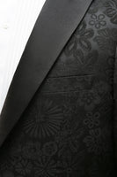 Load image into Gallery viewer, Black Jacquard Peak Lapel 3 Piece Men&#39;s Prom Suits