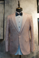 Load image into Gallery viewer, Black Jacquard Peak Lapel 3 Piece Men&#39;s Prom Suits